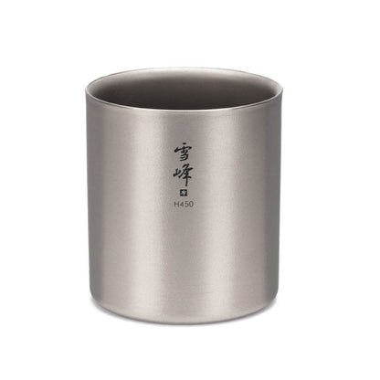 Snow Peak Double-Wall Insulated Mug - Hot & Cold Beverages - Titanium Mug - 15.2 fl oz