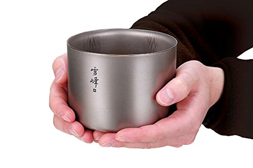 Snow Peak Double-Wall Insulated Mug - Hot & Cold Beverages - Titanium Mug - 15.2 fl oz