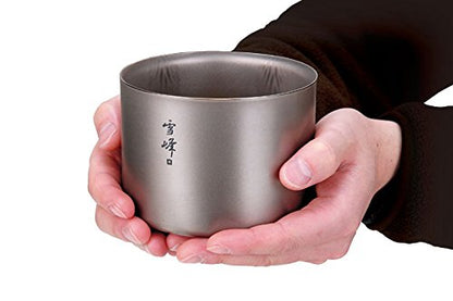 Snow Peak Double-Wall Insulated Mug - Hot & Cold Beverages - Titanium Mug - 15.2 fl oz