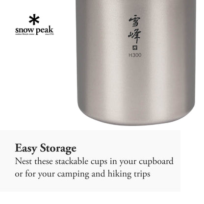 Snow Peak Double-Wall Insulated Mug - Hot & Cold Beverages - Titanium Mug - 10.1 fl oz