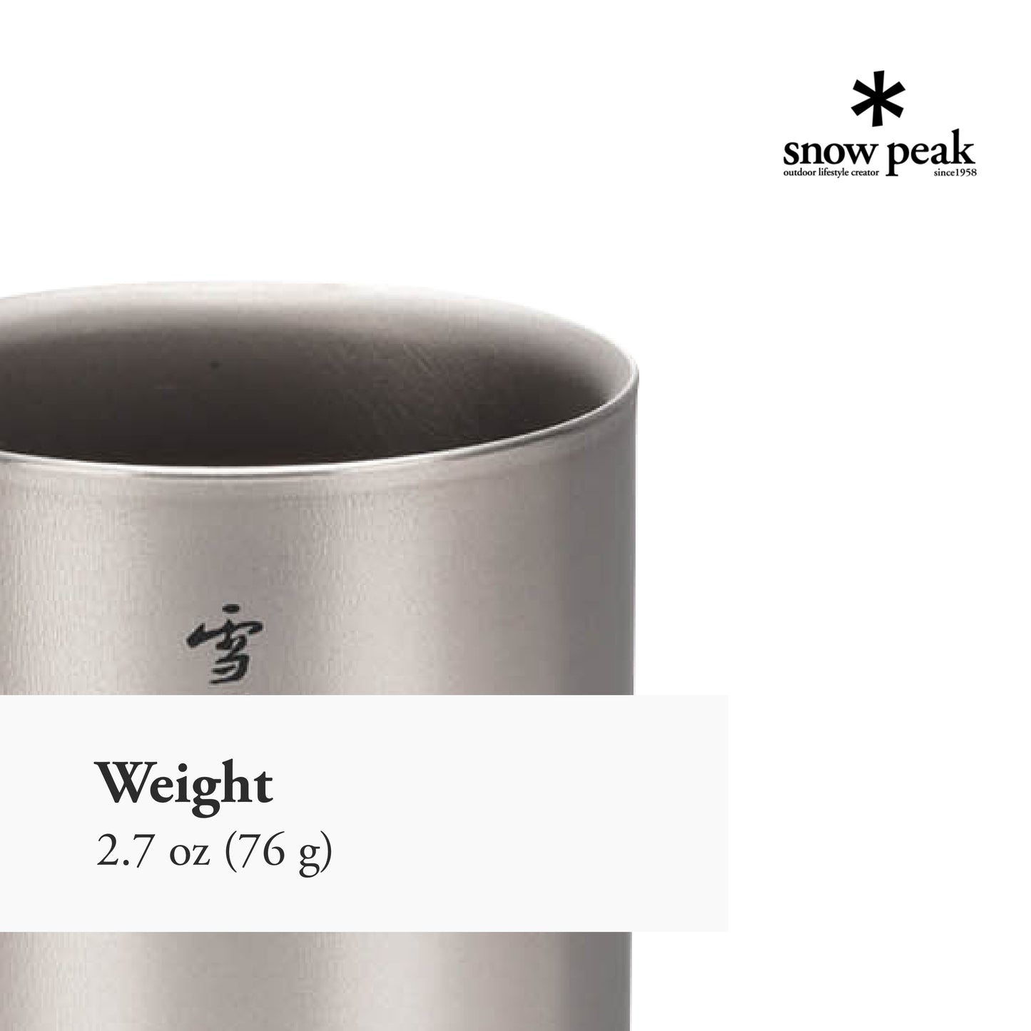 Snow Peak Double-Wall Insulated Mug - Hot & Cold Beverages - Titanium Mug - 10.1 fl oz