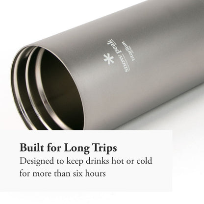 Snow Peak Kanpai Bottle - Sturdy Insulated Bottle for Coffee & Tea - Titanium - 1.3 fl oz