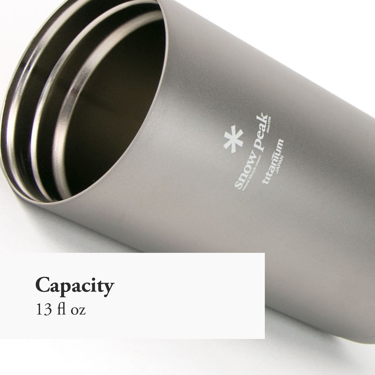 Snow Peak Kanpai Bottle - Sturdy Insulated Bottle for Coffee & Tea - Titanium - 1.3 fl oz