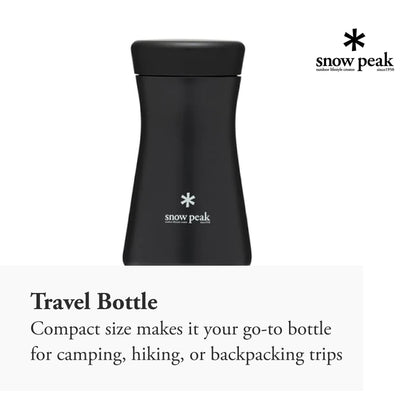 Snow Peak Tsuzumi Bottle - Compact, Durable, Insulated Bottle - Stainless Steel - 350 ml - Black