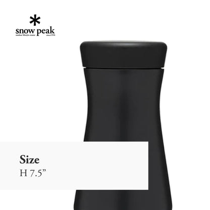 Snow Peak Tsuzumi Bottle - Compact, Durable, Insulated Bottle - Stainless Steel - 350 ml - Black