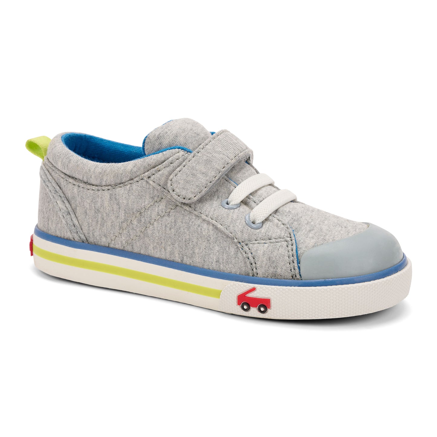 See Kai Run - Tanner Sneaker for Little Kids, Gray Jersey/Lime, Little Kid 1.5Y