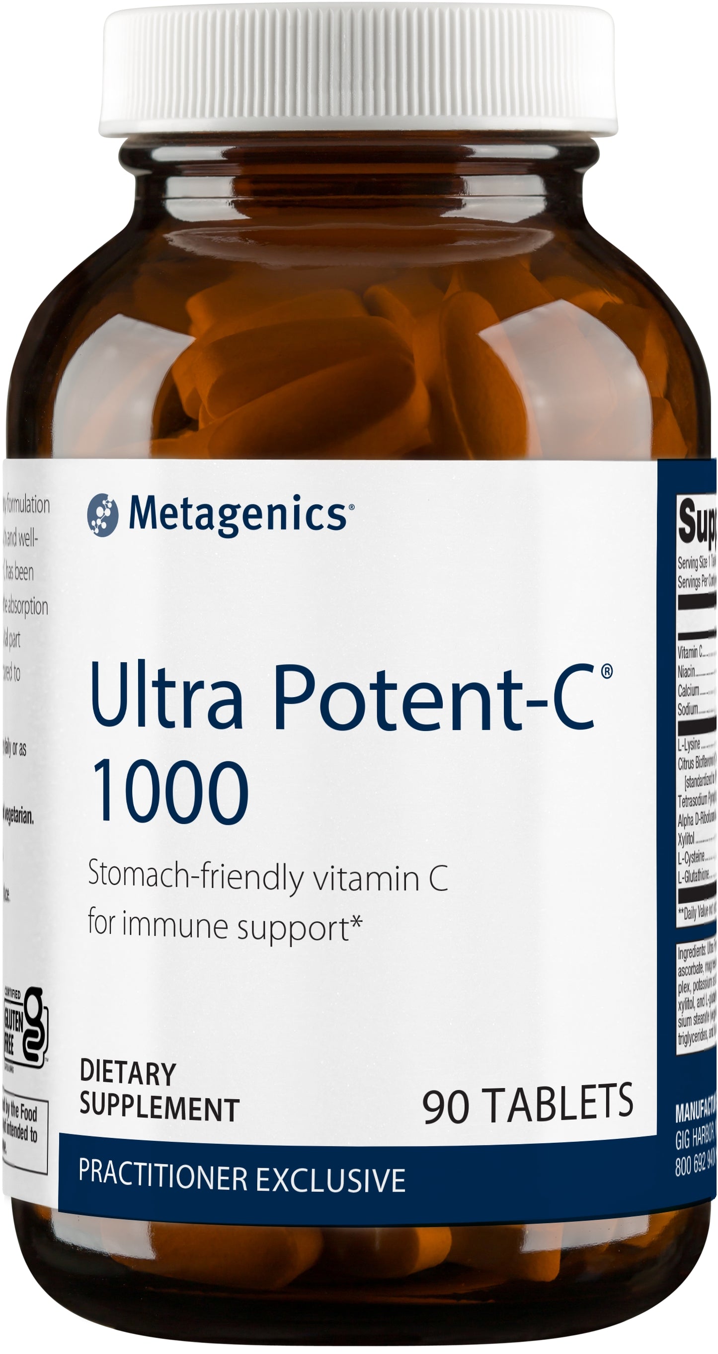 Metagenics Ultra Potent-C Vitamin C 1000mg - Gentle, Buffered Vitamin C Supplement for Immune Support, Designed to Help Prevent Stomach Upset - 90 Count