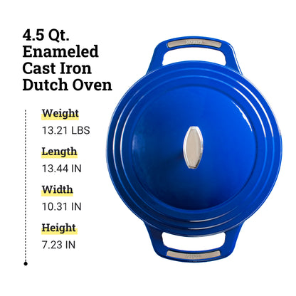 Lodge USA Enamel Dutch Oven, 4.5 qt., Blue