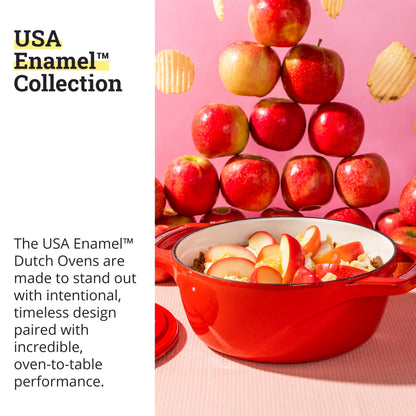 Lodge USA Enamel Dutch Oven, 7.5 qt., Red