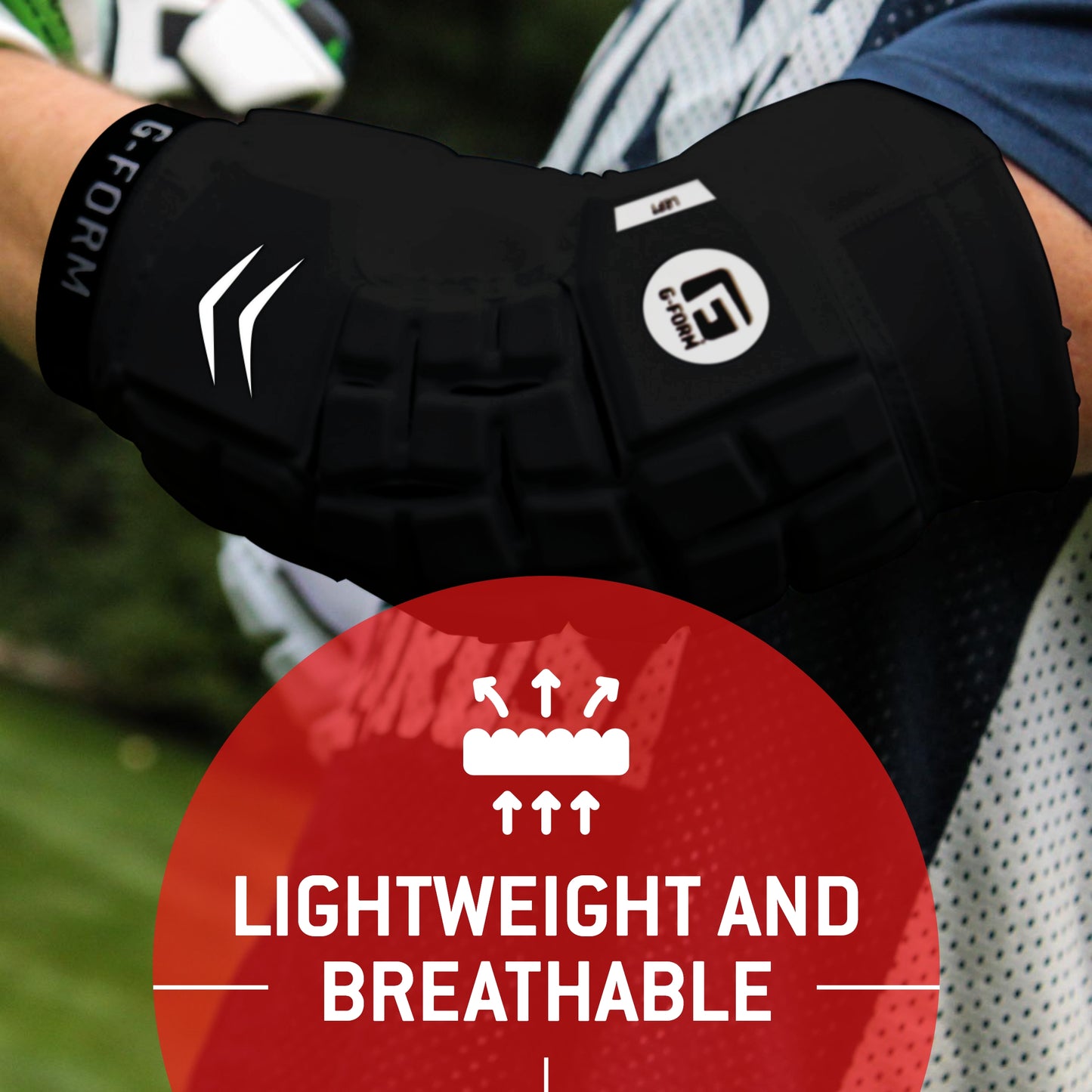 G-Form Unhinged Arm Sleeve - Lacrosse Padded Arm Sleeves for Men - Black, Adult Large