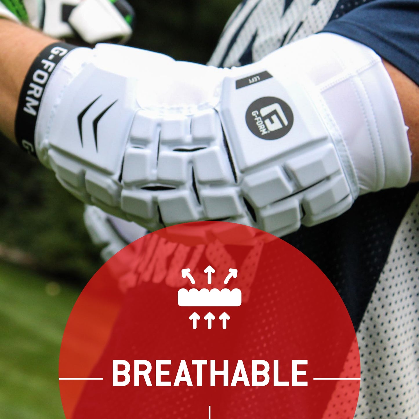 G-Form Unhinged Arm Sleeve - Lacrosse Padded Arm Sleeves for Men - White, Adult XL
