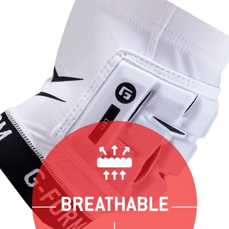 G-Form Unhinged Lacrosse Elbow Sleeve - Elbow Support Compression Sleeve - White, Adult Medium