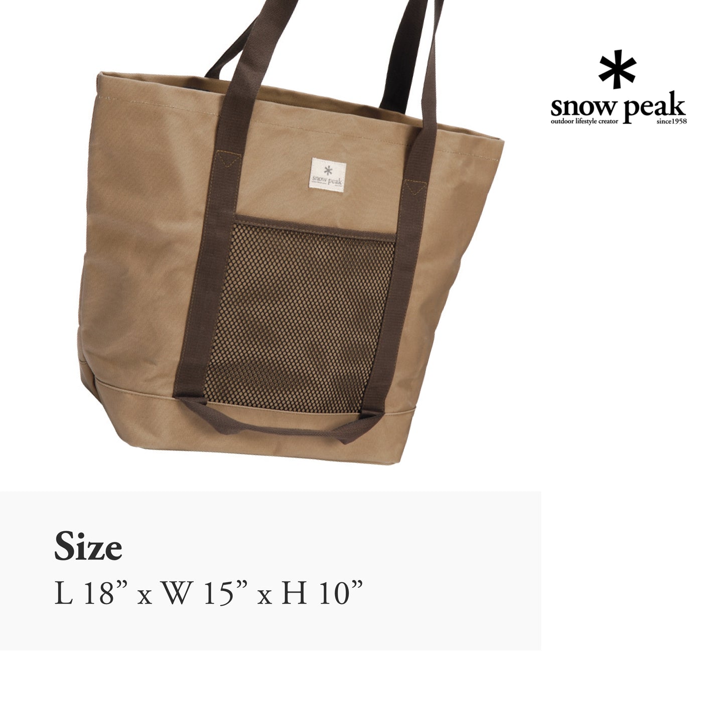 Snow Peak Tote Bag - Storage Bag with Durable Handles for Camping Accessories - Medium