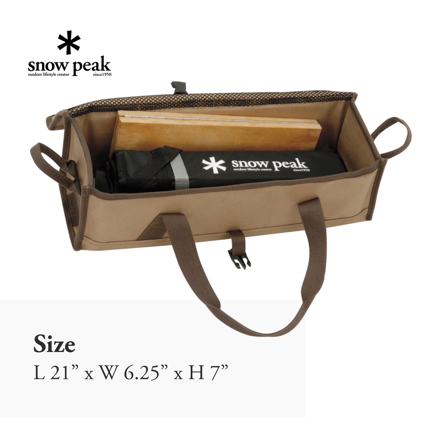 Snow Peak Multi Container L - Japanese-Designed Canvas Case - 21 x 6.25 x 7 in