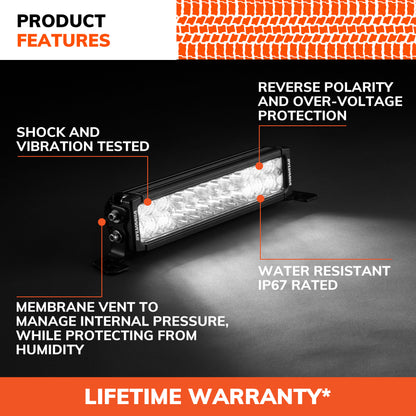 Sylvania - Ultra 10 Inch LED Light Bar - Lifetime Limited Warranty - Combo Beam Light 4650 Raw Lumens, Off Road Driving Work Light, Truck, Car, Boat, ATV, UTV, SUV, 4x4 (1 PC)