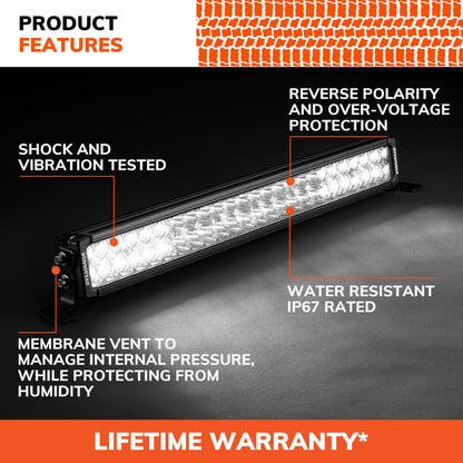 SYLVANIA - Ultra 20 Inch LED Light Bar - Lifetime Limited Warranty - Combo Beam Light 9120 Raw Lumens, Best Quality Off Road Driving Work Light, Truck, Car, Boat, ATV, UTV, SUV, 4x4 (1 PC)