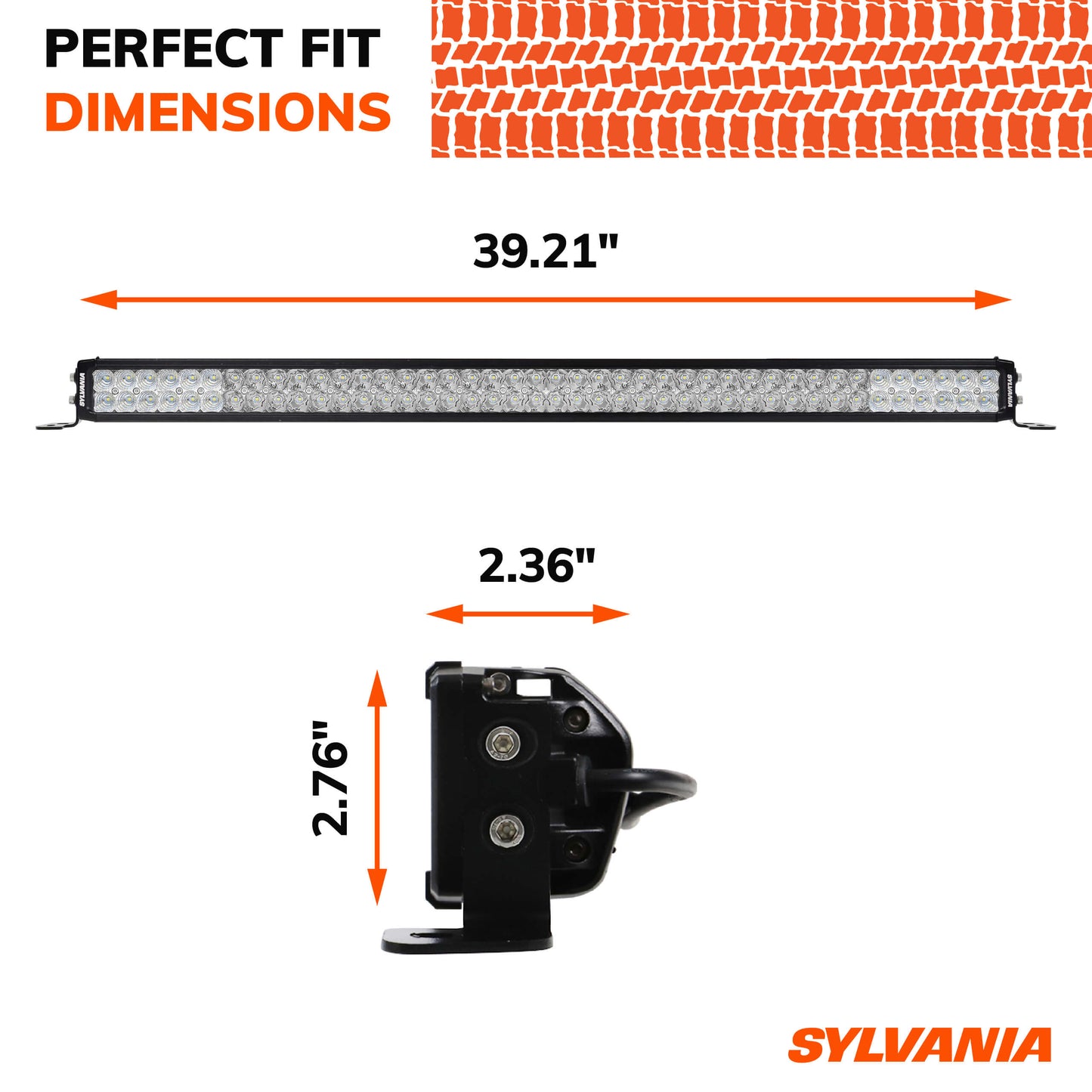 SYLVANIA Ultra 40 Inch LED Light Bar | Lifetime Limited Warranty | Combo Light 15120 Raw Lumens | Quality Waterproof Off Road Driving Work Light, Truck, Tractor, Boat, ATV, UTV, SUV, 4x4