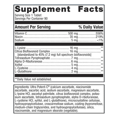 Metagenics Ultra Potent-C Vitamin C 500mg - Gentle, Buffered Vitamin C Supplement for Immune Support, Designed to Help Prevent Stomach Upset - 90 Count