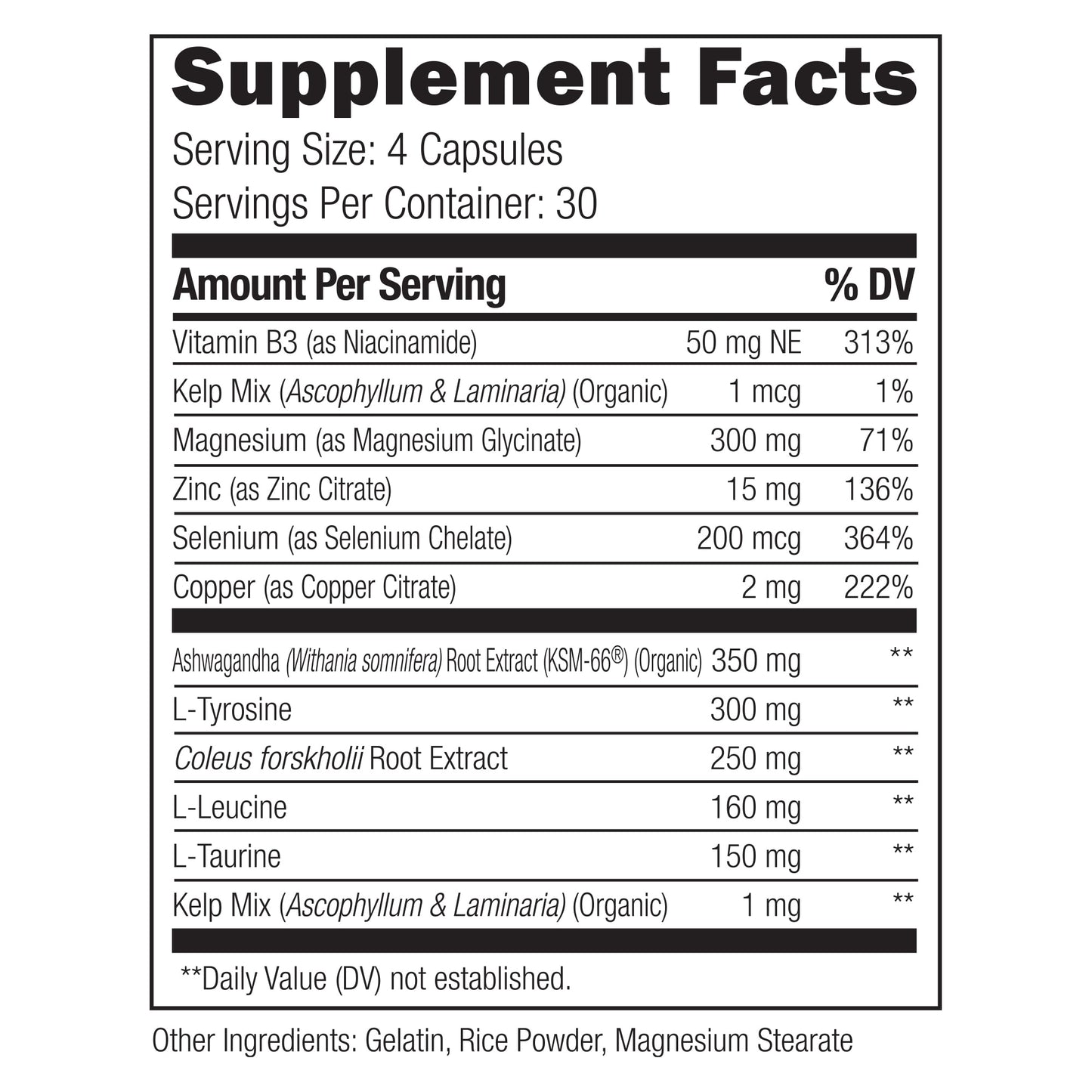 UMZU Thyrite - Supports Thyroid Health & Energy - With Magnesium, Zinc, Copper, Iodine & Selenium - 30 Day Supply - 120 Capsules