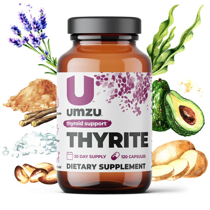 UMZU Thyrite - Supports Thyroid Health & Energy - With Magnesium, Zinc, Copper, Iodine & Selenium - 30 Day Supply - 120 Capsules