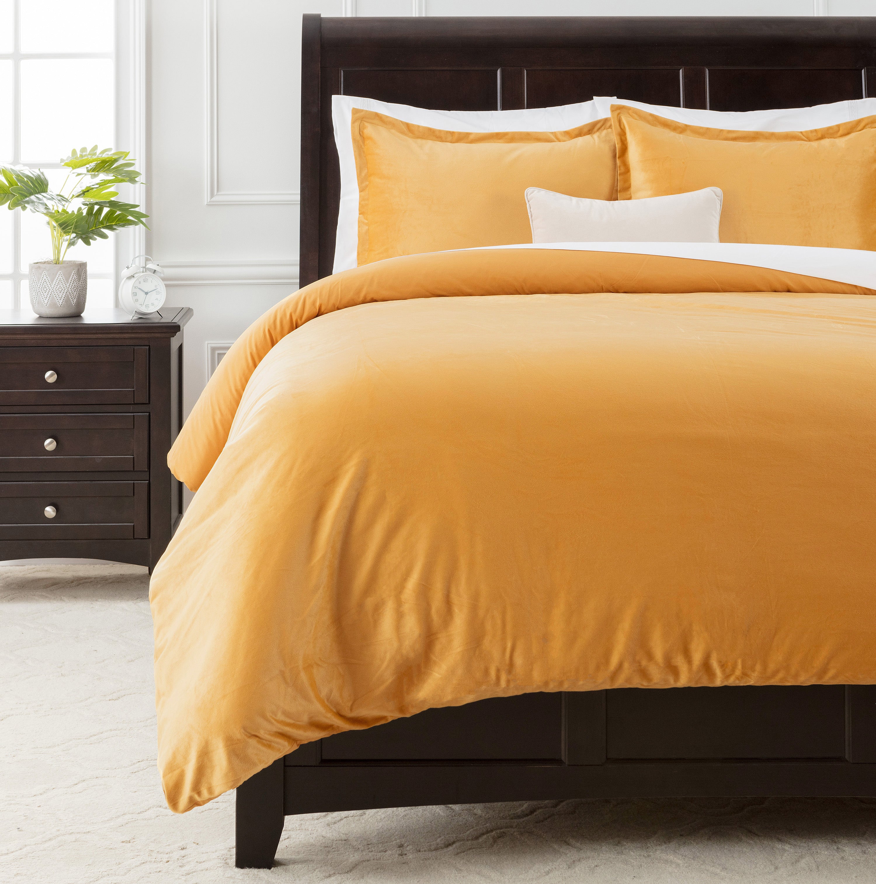Chanasya Velvet Bedding Duvet Comforter Cover 3-Piece Solid Color Ultr ...