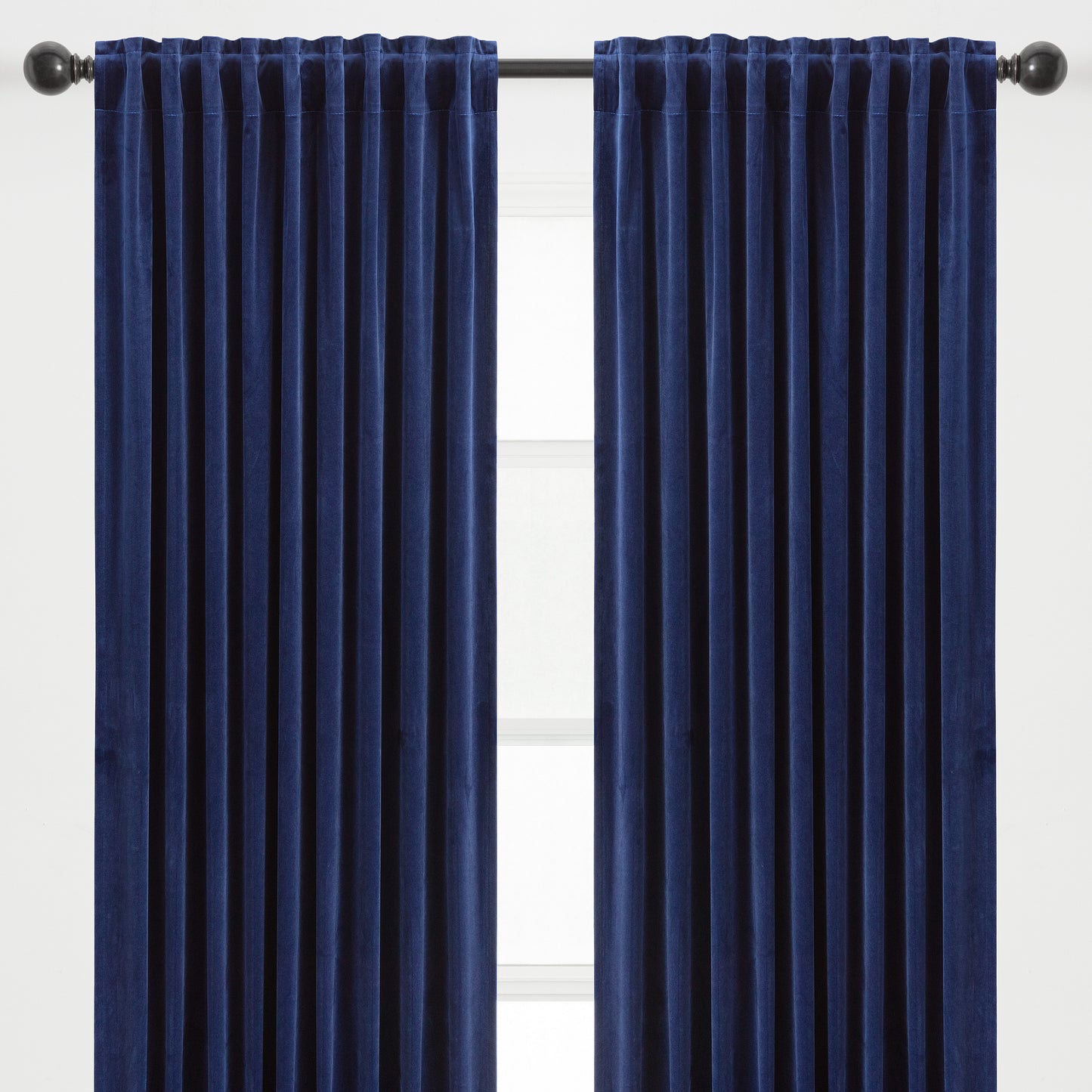 Chanasya 2-Panel Solid Classy Velvet Blackout Curtains - 3-in-1 Back Tab, Rod Pocket, Ring Tab - for Windows Living Room Bedroom - Partial Room Darkening Drapes for Privacy - 52 x 63 Inches - Indigo