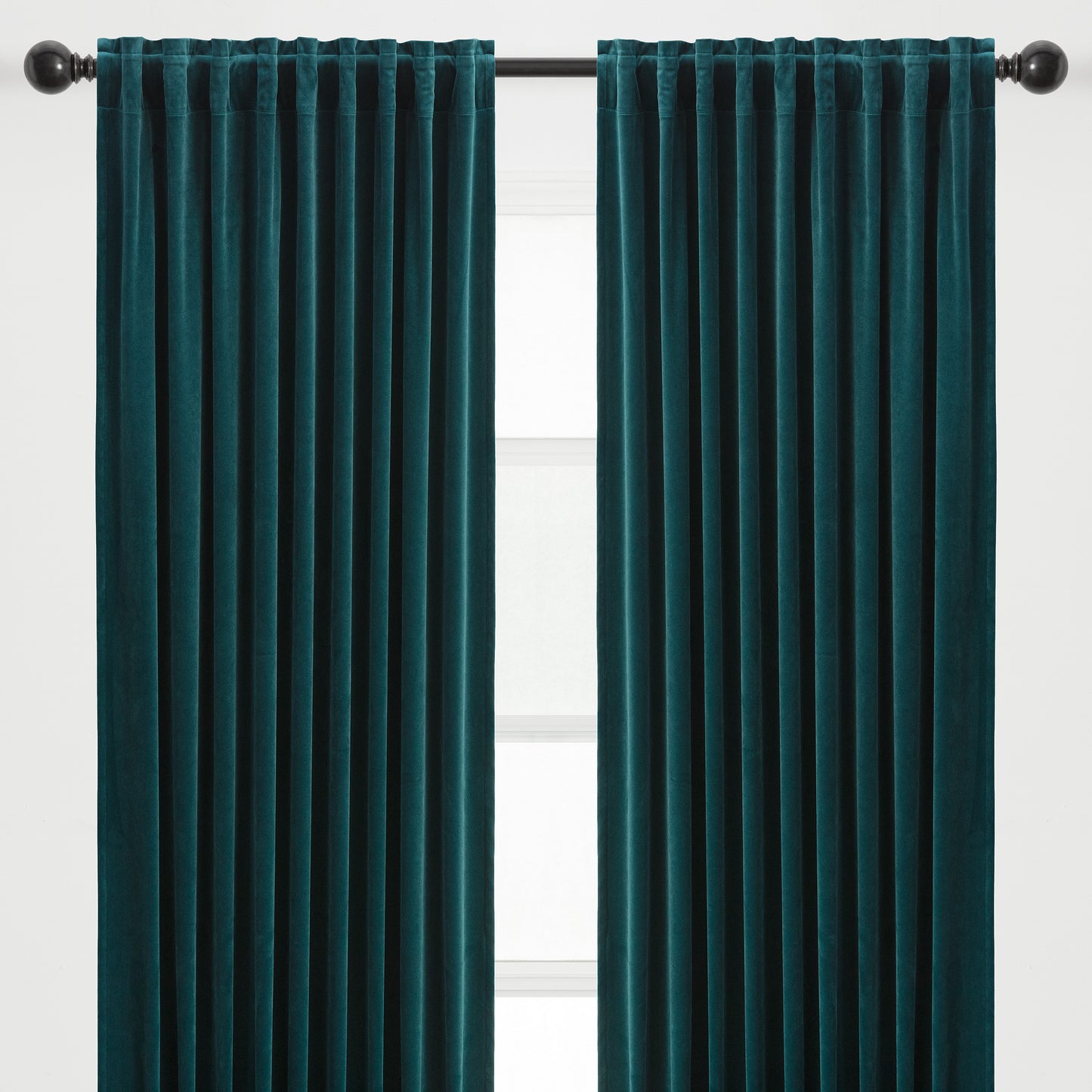 Chanasya 2-Panel Solid Classy Velvet Blackout Curtains - 3-in-1 Back Tab, Rod Pocket, Ring Tab - for Windows Living Room Bedroom - Partial Room Darkening Drapes for Privacy - 52 x 84 Inches - Teal