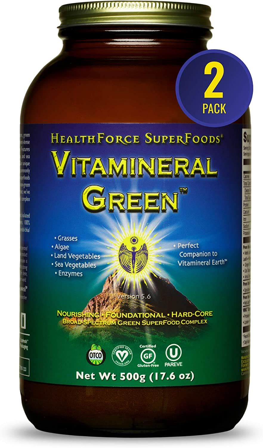 HealthForce SuperFoods Vitamineral Green - 500 g Powder - Pack of 2
