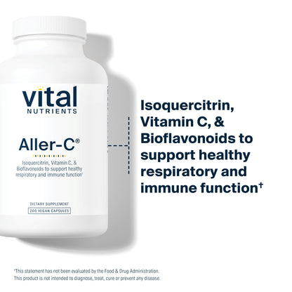 Vital Nutrients - Aller-C (Isoquercitrin, C, and Bioflavonoids) - Respiratory and Sinus Support - 200 Vegetarian Capsules