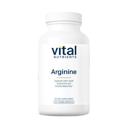 Vital Nutrients - Arginine - L-Arginine Amino Acid Support for Circulatory and Heart Health - 120 Vegetarian Capsules per Bottle - 1500 mg