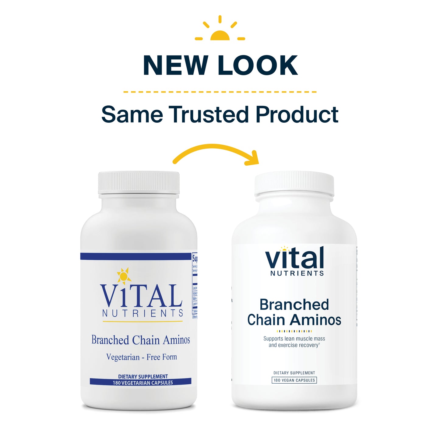 Vital Nutrients - Branched Chain Aminos - Blend of L-Leucine, L-Isoleucine, L-Valine, and L-Lysine HCl Amino Acids - 180 Vegetarian Capsules per Bottle