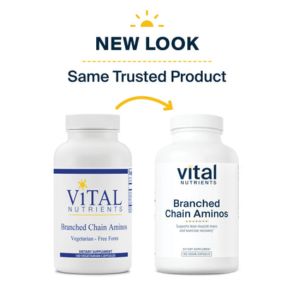 Vital Nutrients - Branched Chain Aminos - Blend of L-Leucine, L-Isoleucine, L-Valine, and L-Lysine HCl Amino Acids - 180 Vegetarian Capsules per Bottle