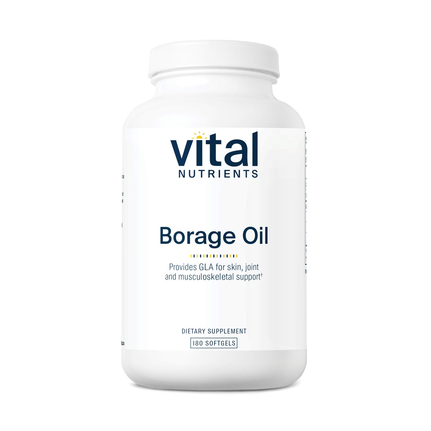 Vital Nutrients - Borage Oil - High Dose of GLA, Essential Omega 6 Fatty Acid - Cartilage, Joint, and Nerve Support - 180 Softgels