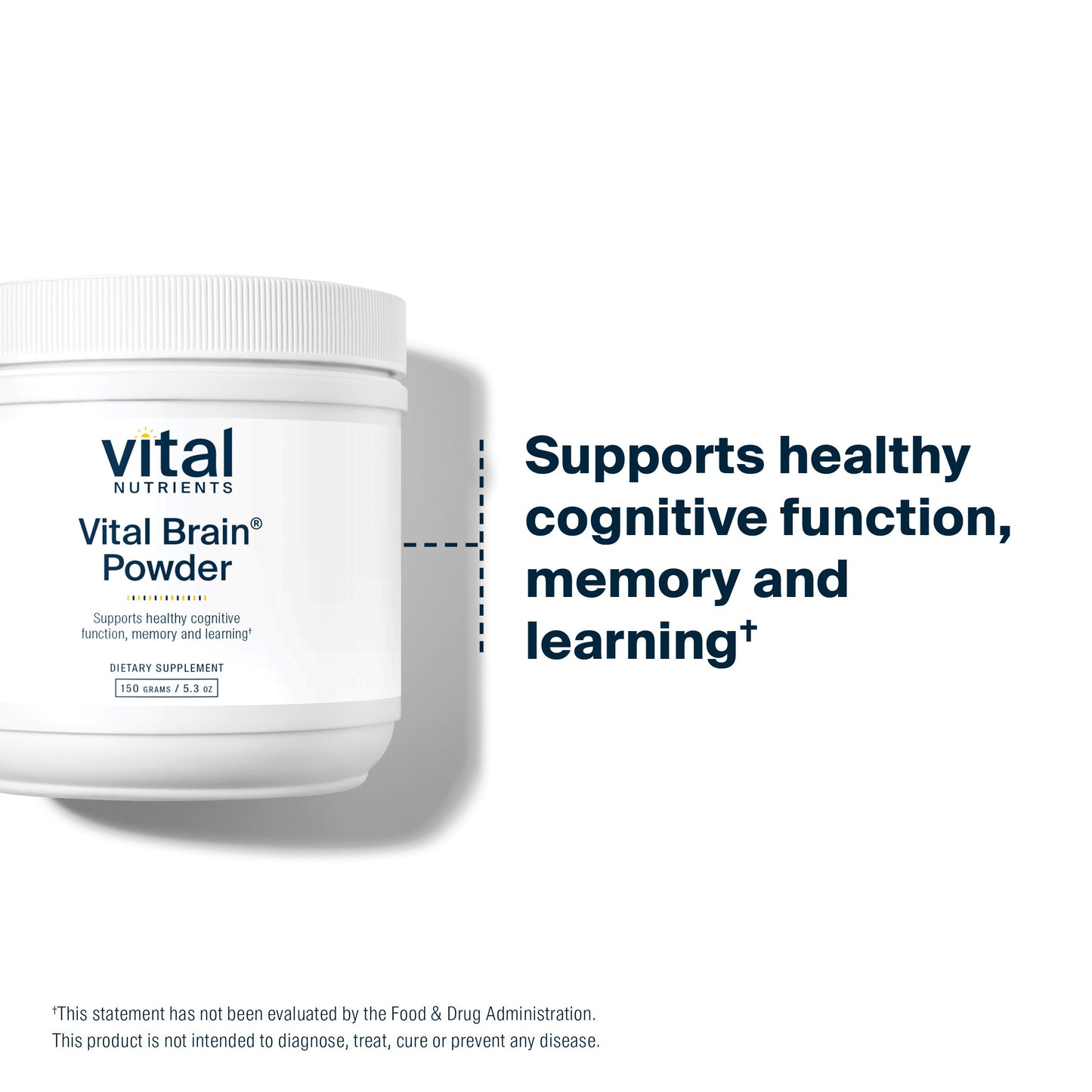 Vital Nutrients - Vital Brain Powder - Support for Brain Health and Cognitive Function - Vegetarian - Unflavored - 150 Grams
