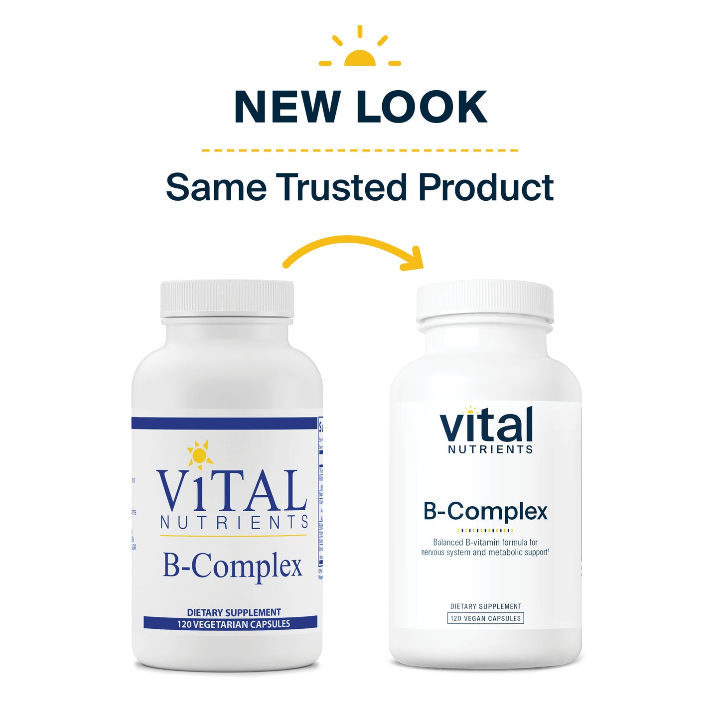 Vital Nutrients - B-Complex - Balanced High Potency B Vitamin Complex - Supports Energy Production, Metabolism and Heart Health - 120 Vegetarian Capsules