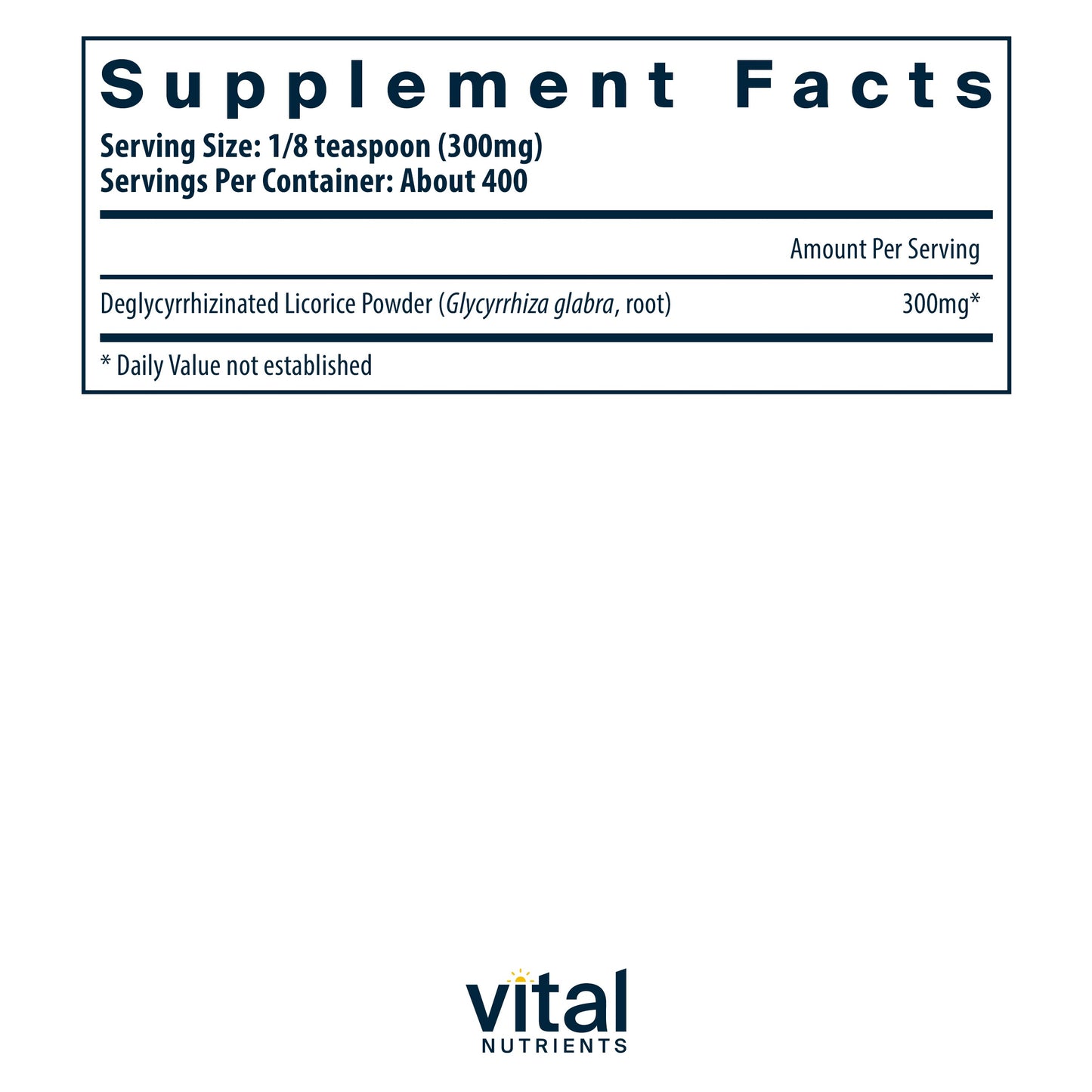 Vital Nutrients - DGL Powder - DGL Licorice Root Supplement - Licorice Extract to Support Healthy Stomach Lining and Digestive Tract - Gluten Free - Vegetarian - 120 Grams per Bottle
