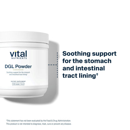 Vital Nutrients - DGL Powder - DGL Licorice Root Supplement - Licorice Extract to Support Healthy Stomach Lining and Digestive Tract - Gluten Free - Vegetarian - 120 Grams per Bottle