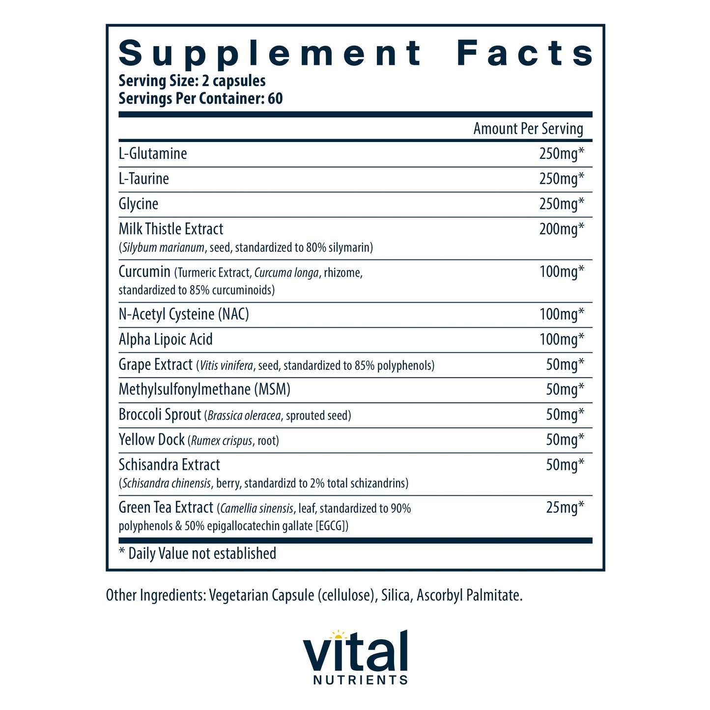 Vital Nutrients - Detox Formula - Specially Designed Formula for Liver and Detoxification Support - 120 Capsules per Bottle