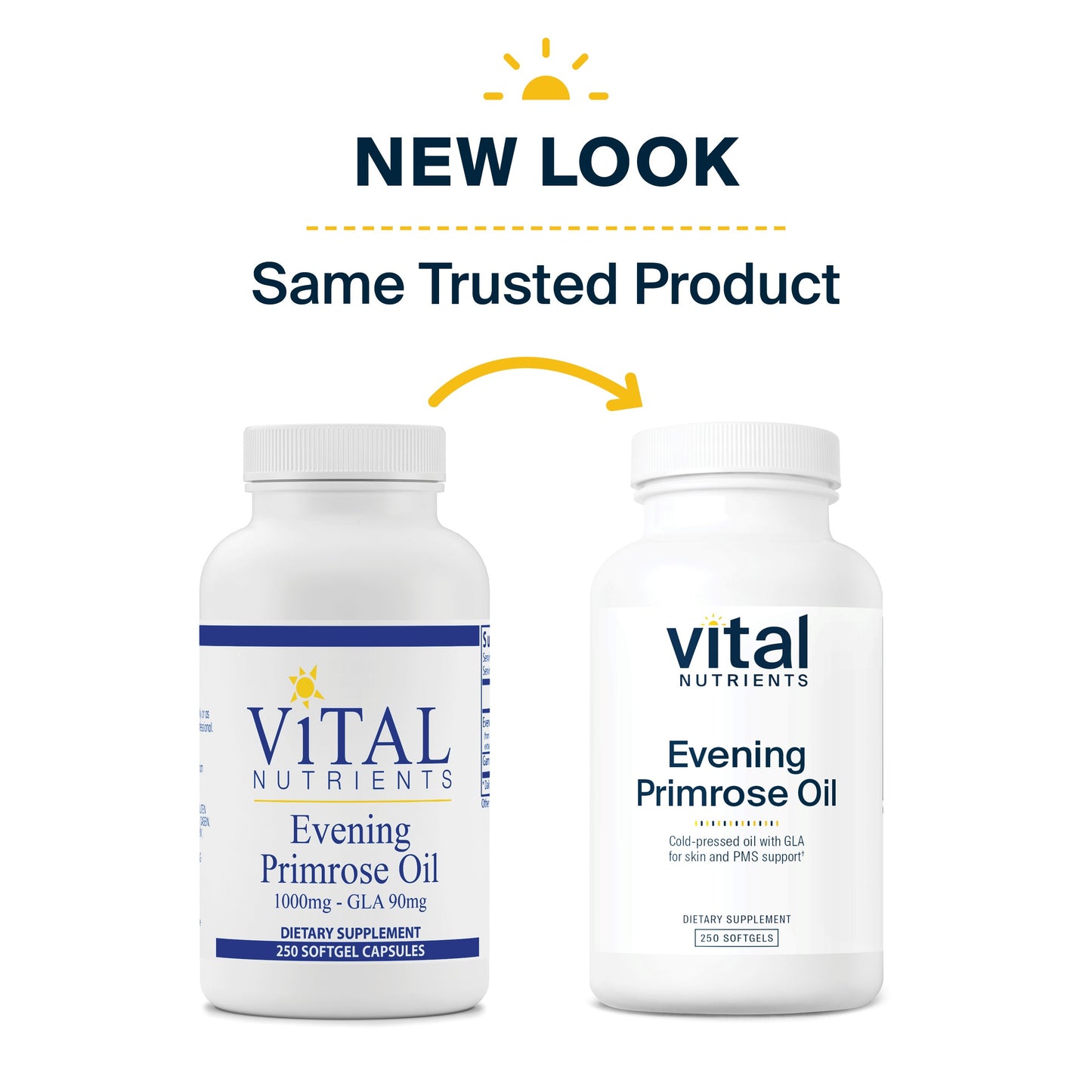 Vital Nutrients - Evening Primrose Oil 1000 mg - Cold-Pressed Oil That Contains GLA, an Essential Omega-6 Fatty Acid - 250 Softgels