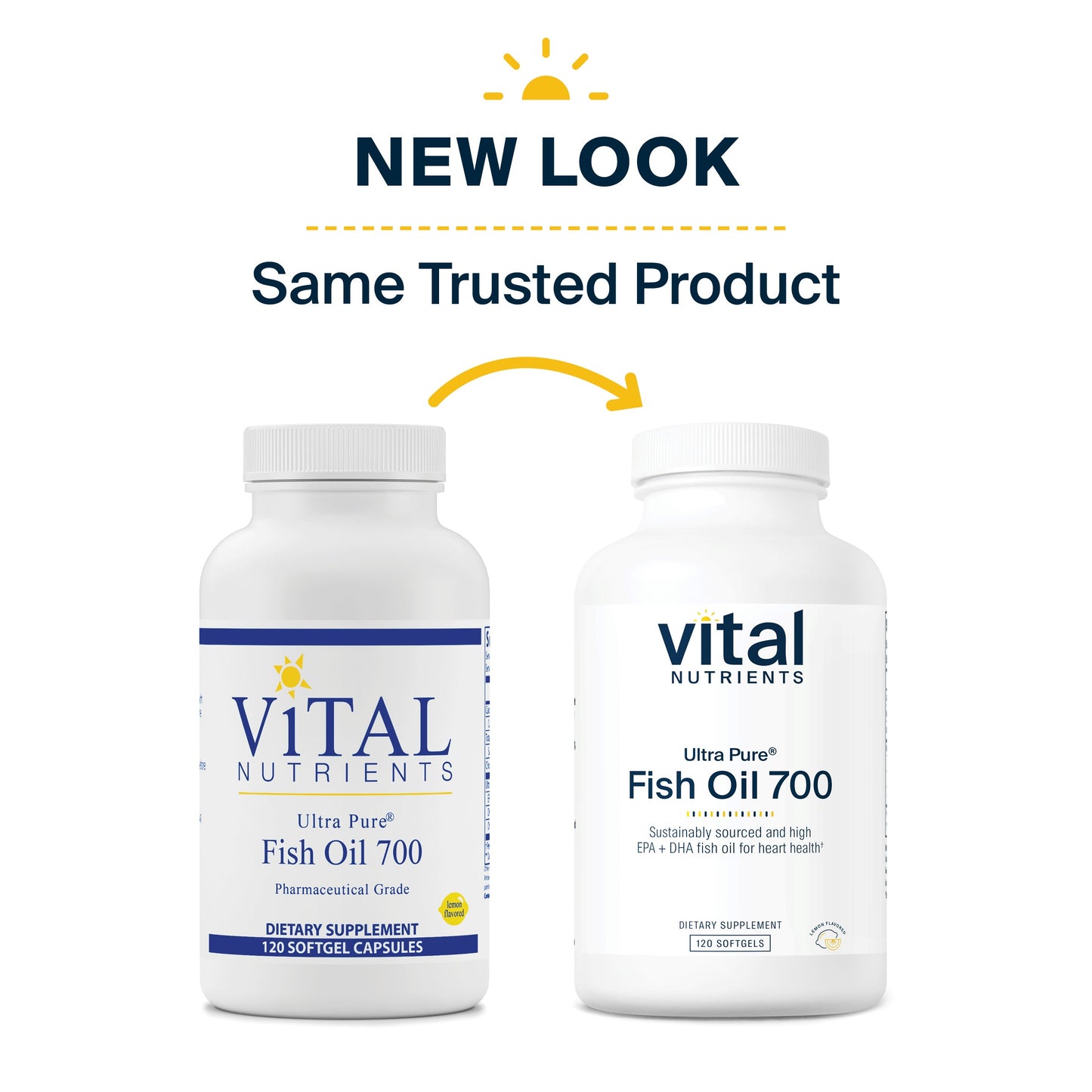 Vital Nutrients - Ultra Pure Fish Oil 700 (Pharmaceutical Grade) - Hi-Potency Wild Caught Deep Sea Fish Oil, Cardiovascular Support with EPA and DHA - 120 Softgels