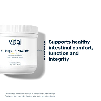 Vital Nutrients GI Repair Powder | Leaky Gut Powder with L Glutamine and Zinc | Digestive Enzyme Supplement to Support Gut Health and Digestion | Gluten Free | 40 Servings