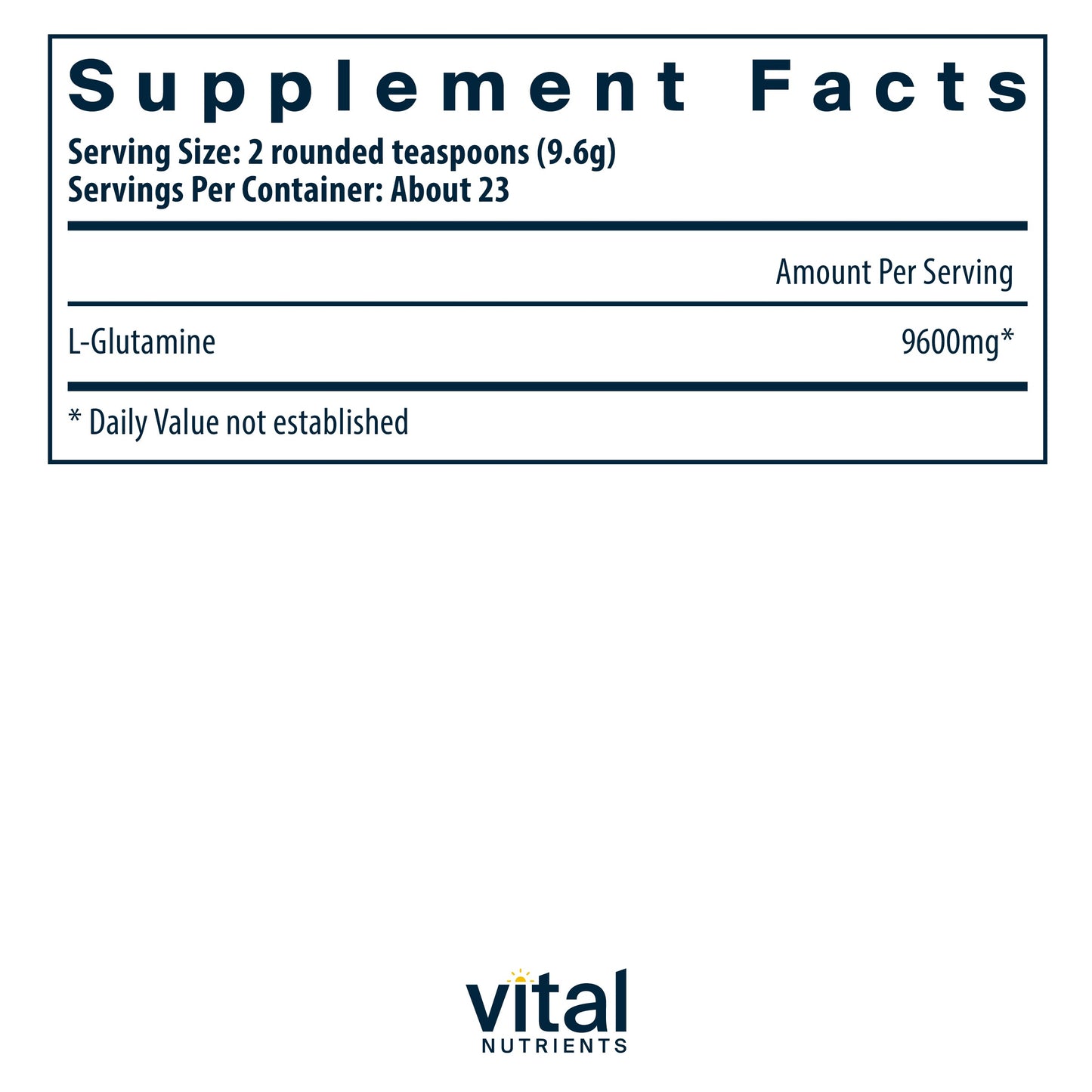 Vital Nutrients - Glutamine Powder - Gastrointestinal and Immune Support - Vegetarian L-Glutamine - 225 Grams