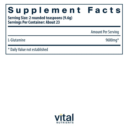 Vital Nutrients - Glutamine Powder - Gastrointestinal and Immune Support - Vegetarian L-Glutamine - 225 Grams