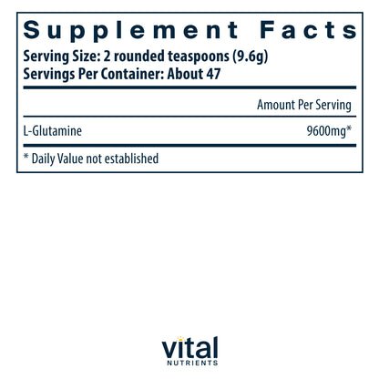 Vital Nutrients - Glutamine Powder - Gastrointestinal and Immune Support - Vegetarian L-Glutamine - 450 Grams