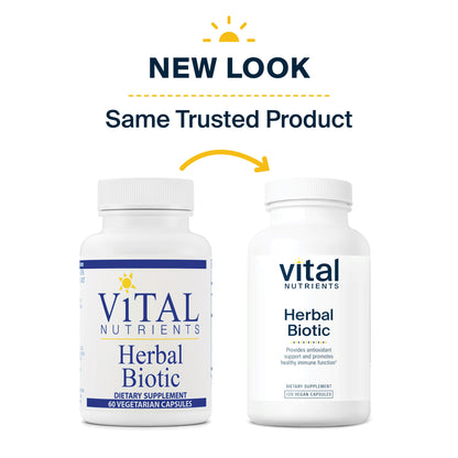 Vital Nutrients - Herbal Biotic - Herbal and Nutritional Support for The Immune System - Upper Respiratory and Sinus Health - 120 Vegetarian Capsules