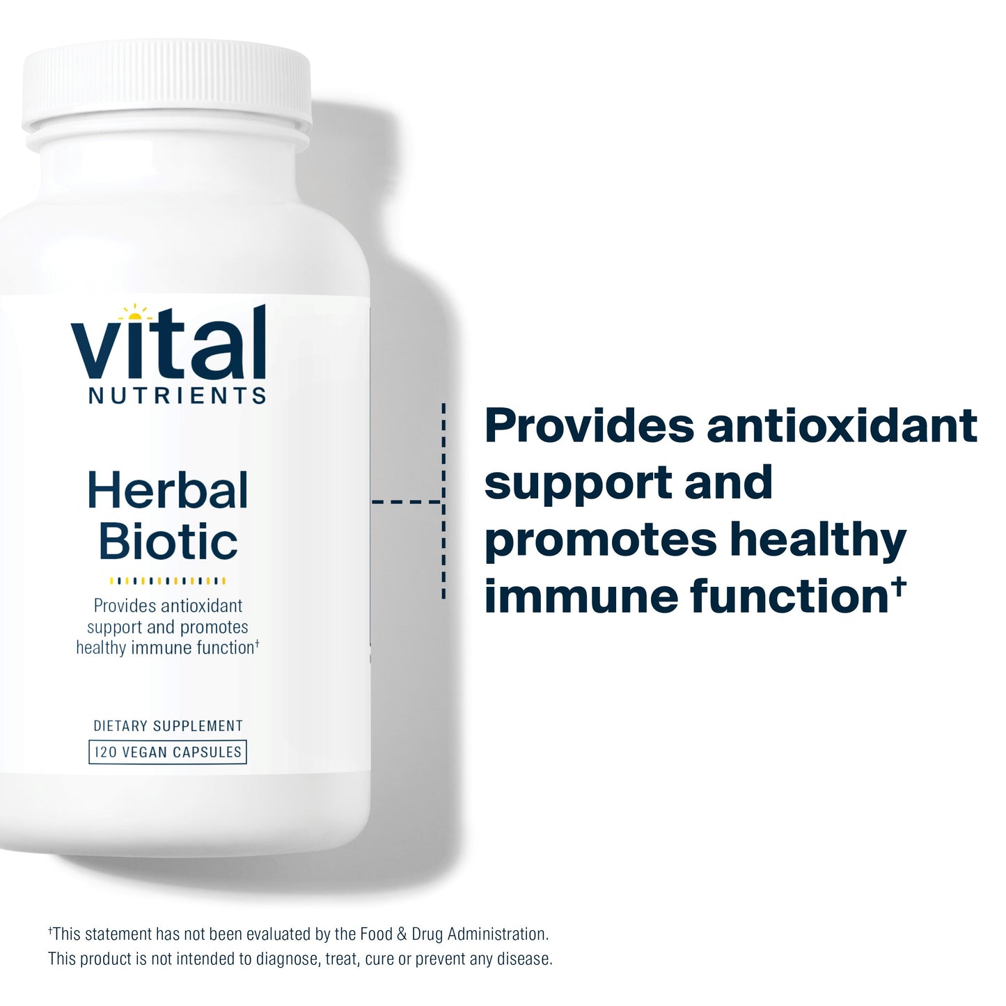 Vital Nutrients - Herbal Biotic - Herbal and Nutritional Support for The Immune System - Upper Respiratory and Sinus Health - 120 Vegetarian Capsules