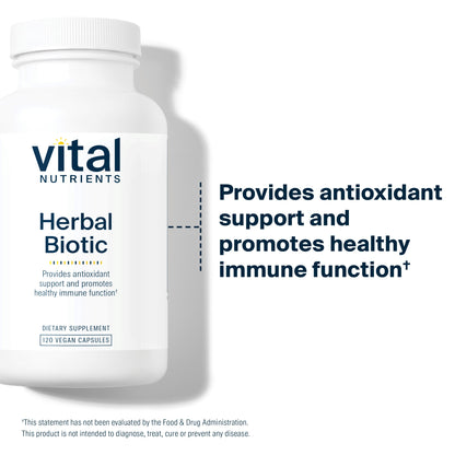 Vital Nutrients - Herbal Biotic - Herbal and Nutritional Support for The Immune System - Upper Respiratory and Sinus Health - 120 Vegetarian Capsules