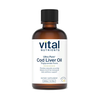 Vital Nutrients - Ultra Pure Cod Liver Oil 1025 (Pharmaceutical Grade) - 100% Pure Norwegian Cod Liver Oil - 200 ml per Bottle