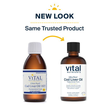 Vital Nutrients - Ultra Pure Cod Liver Oil 1025 (Pharmaceutical Grade) - 100% Pure Norwegian Cod Liver Oil - 200 ml per Bottle