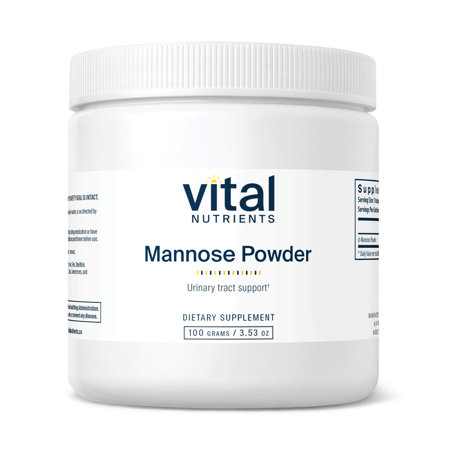 Vital Nutrients - Mannose Powder - Urinary Tract Support - 100 Grams